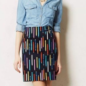 Anthropologie Elevenses Archival Pencil Skirt Sz 2